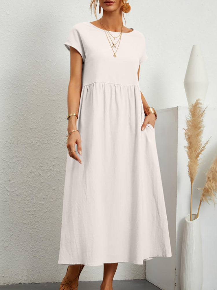 Damen Midikleid mit lässigem Schnitt und seitlichen Taschen W&W Mode