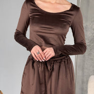 Damen sportliches Crop-Top und weite Hose Set WW