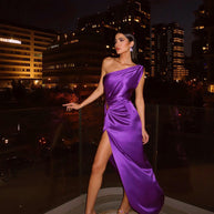 WW | Asymmetrisches Schulter-Abendkleid