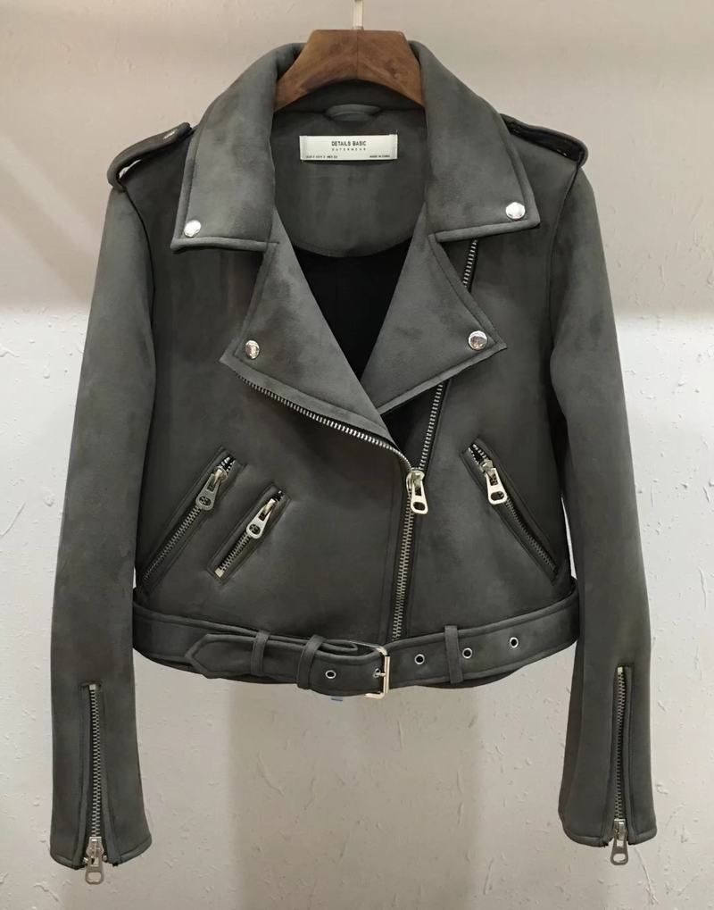 Damen Bikerjacke aus hochwertigem Wildlederimitat mit asymmetrischem Reißverschluss WW