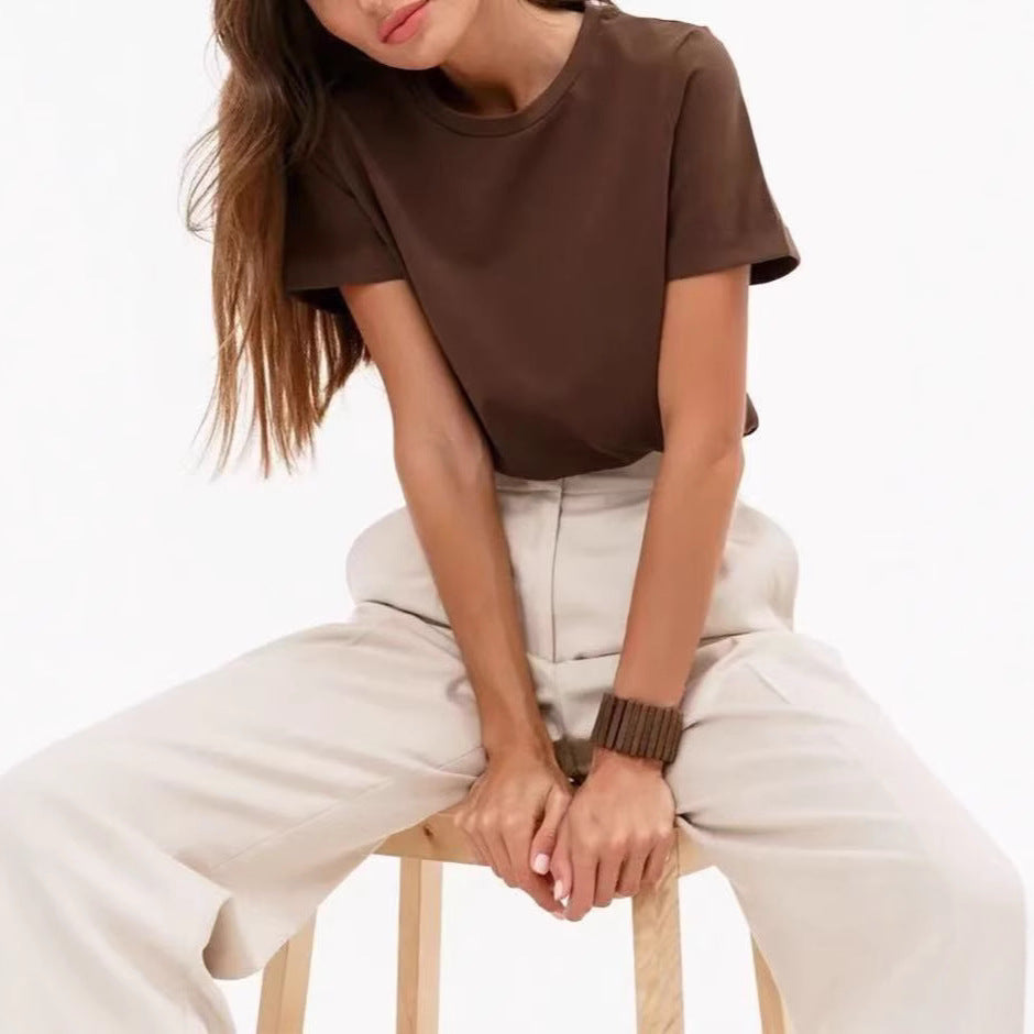 Damen Basic T-Shirt mit hochwertiger Baumwollqualität und lässigem Schnitt WW