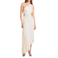 WW | One Shoulder Plissee Midi Kleid
