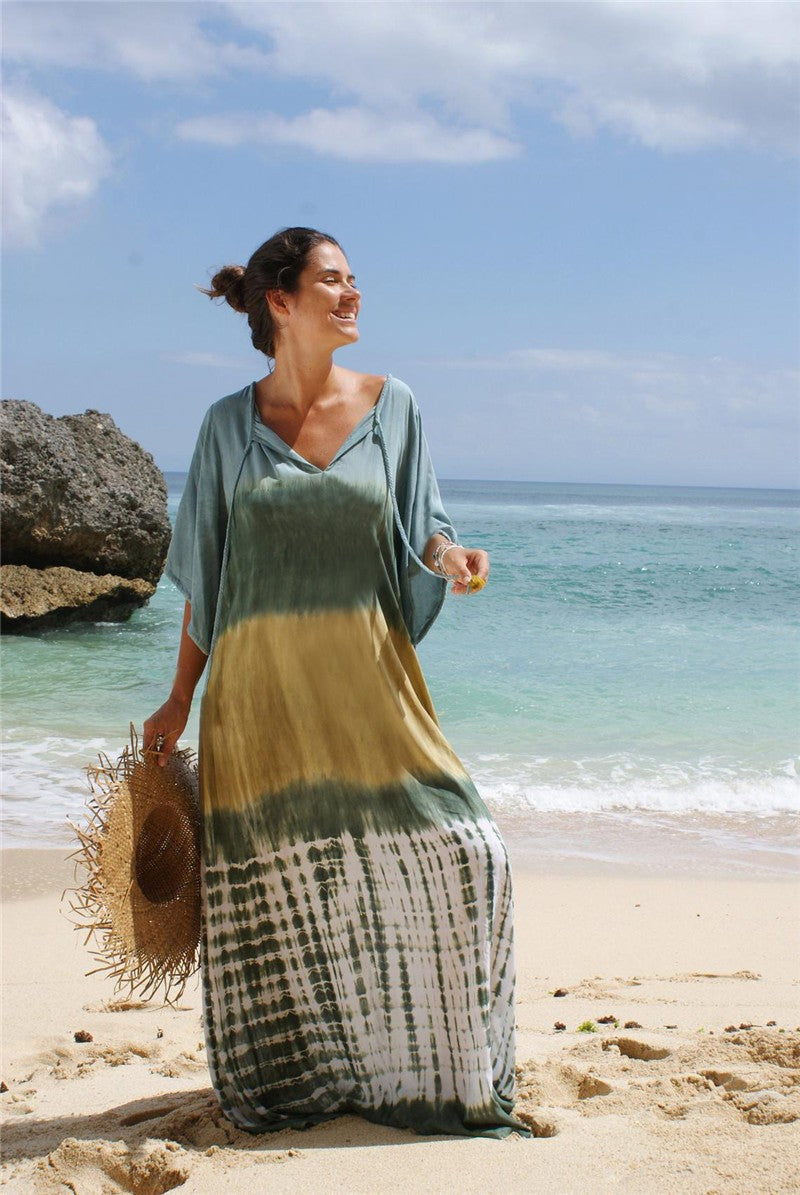 WW | Bedrucktes Strand-Urlaubs-Bikini-Überwurf-Robe