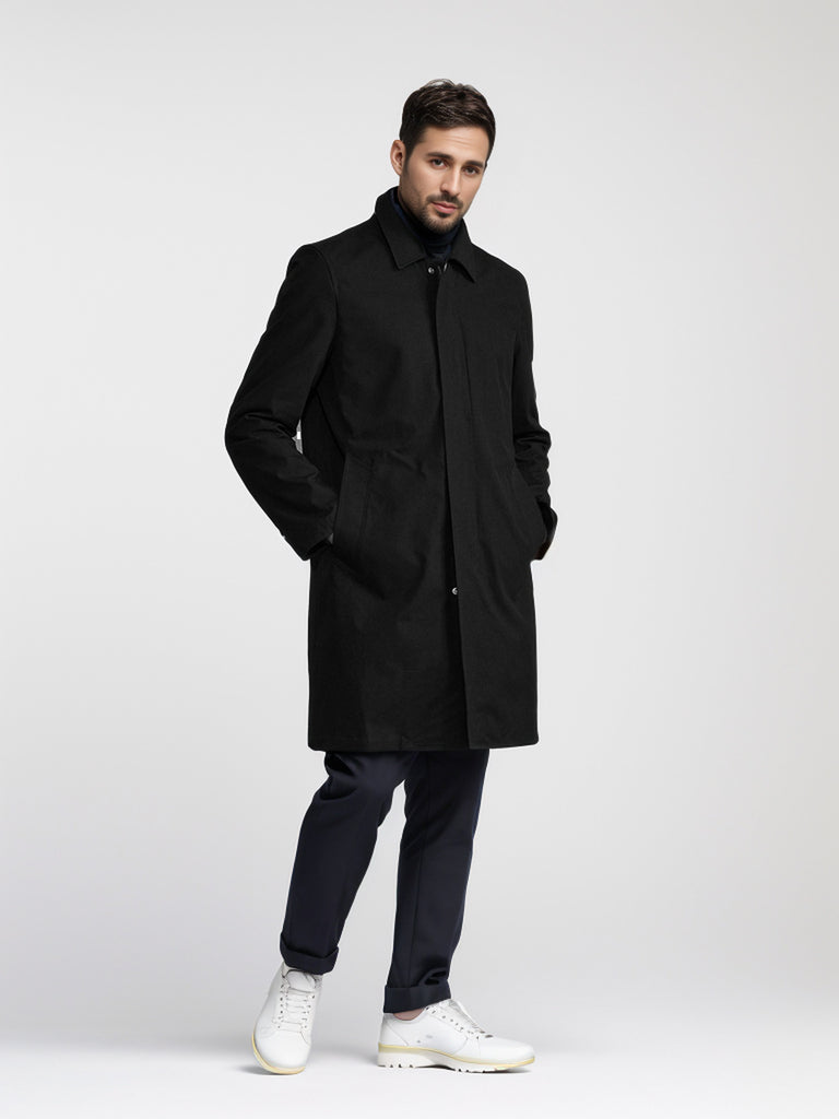 Herren eleganter Mantel mit praktischen Taschen und modernem Kragen WW