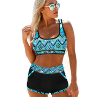 Damen Sport-Bikini-Set mit geometrischem Muster WW