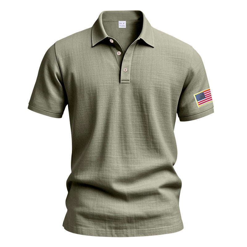 Herren sportliches Poloshirt mit amerikanischem Flaggenmotiv und feuchtigkeitsregulierender Technologie WW