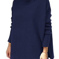 Damen Großer Rollkragenpullover mit strukturiertem Strickmuster und lässigem Schnitt WW