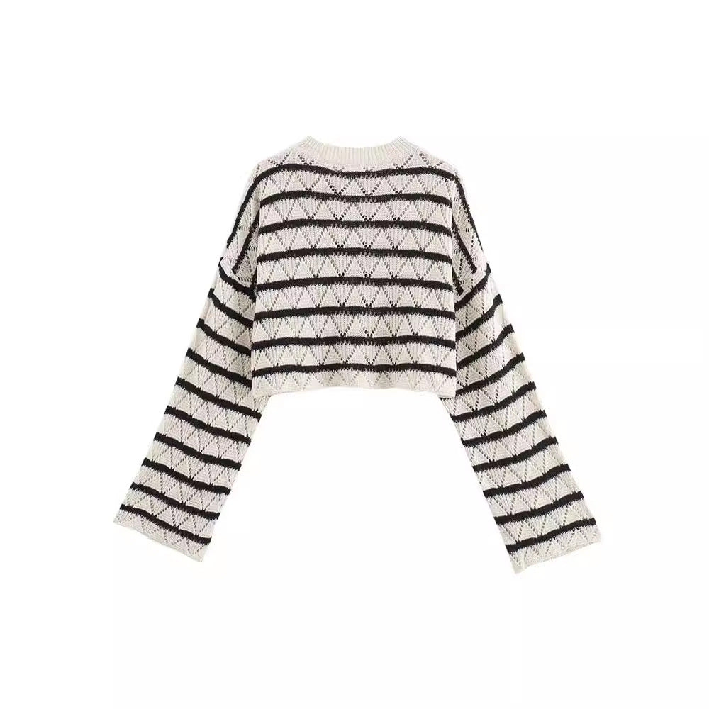 Damen Strick-Leggings mit breitem Bund und einzigartigem Muster WW