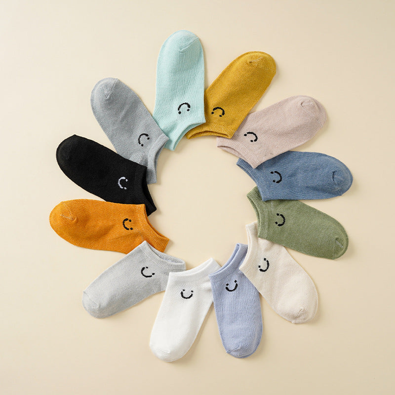 Damen Socken mit fröhlichem Smiley-Motiv WW