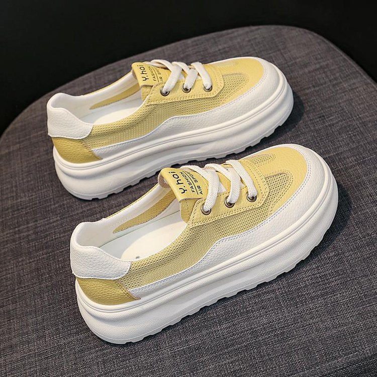 Damen bequeme Plateau-Sneaker aus atmungsaktivem Material WW