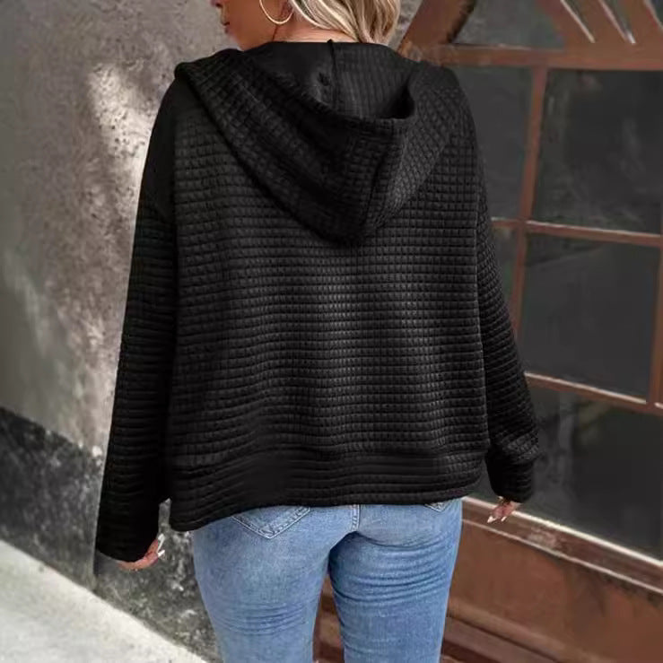 Damen Kapuzenjacke aus strukturiertem Material W&W Mode