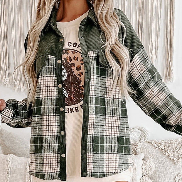 Damen kariertes Overshirt WW