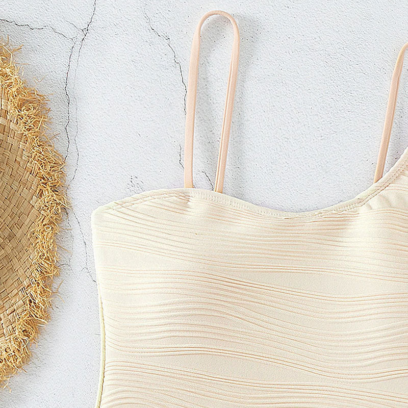 Damen Stilvoller Hochtaillierter Badeanzug WW