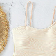 Damen Stilvoller Hochtaillierter Badeanzug WW