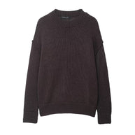 Damen bequemer Strickpullover mit Rundhalsausschnitt und lässigem Schnitt WW