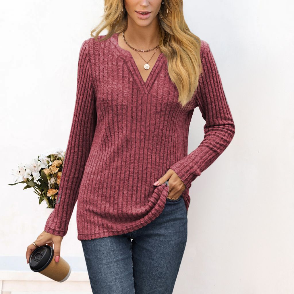 Damen gestreifter Pullover im lässigen Schnitt von W&W Mode