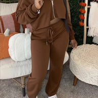 Damen sportliches Set mit cropped Oberteil und weiten Hosen WW