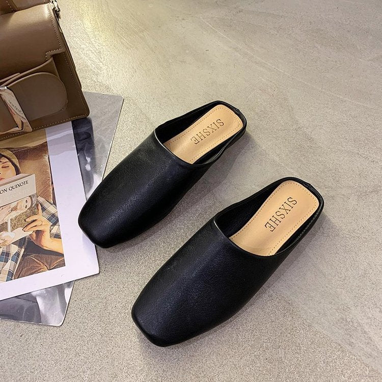 Damen Offene Mules aus hochwertigem Leder W&W