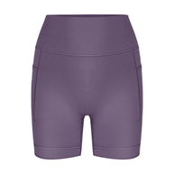 Damen sportliche hoch Taillierte Radlerhose mit praktischen Seitentaschen WW