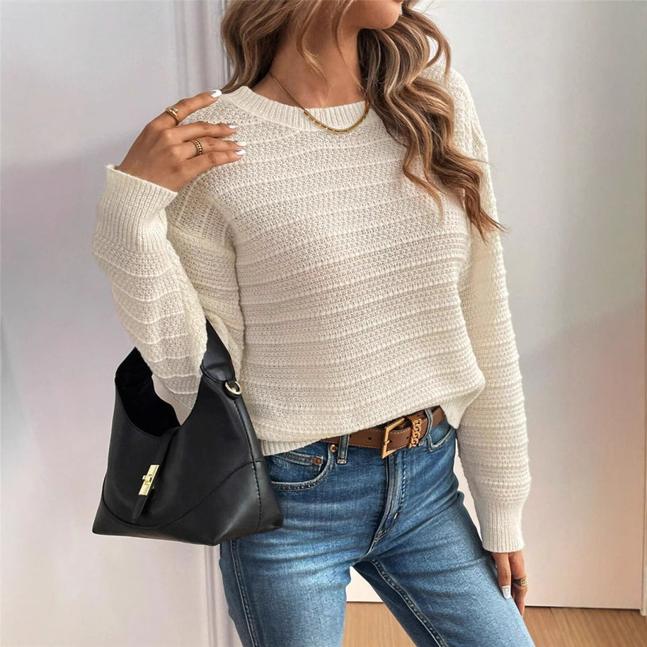 Damen Strickpullover mit V-Ausschnitt und dekorativem Schleifenelement WW