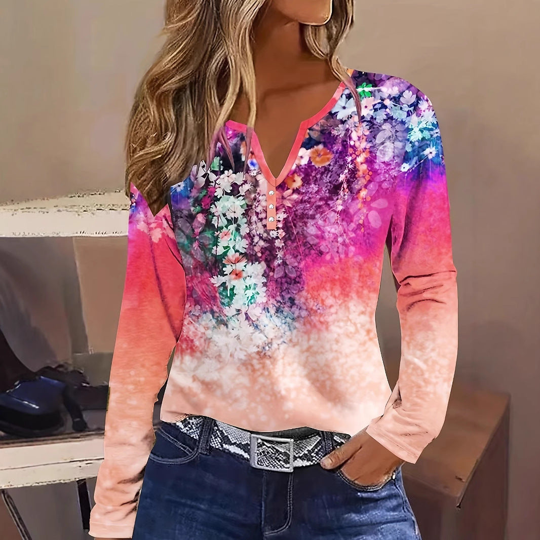 WW | Floral Rundhals Langarmshirt
