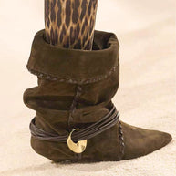 Damen Slouchy Knöchelstiefel mit dekorativem Schnallen-Detail WW