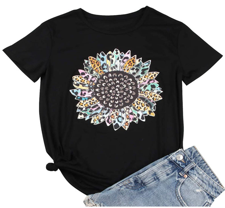 Frauen Grafik Blumen Shirt mit lebendigem Sonnenblumenmotiv WW