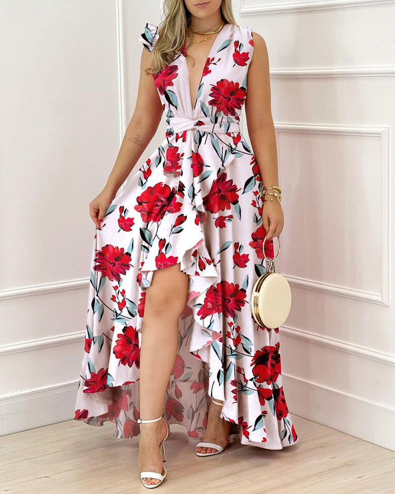 Damen Maxikleid mit floralem Schnitt WW