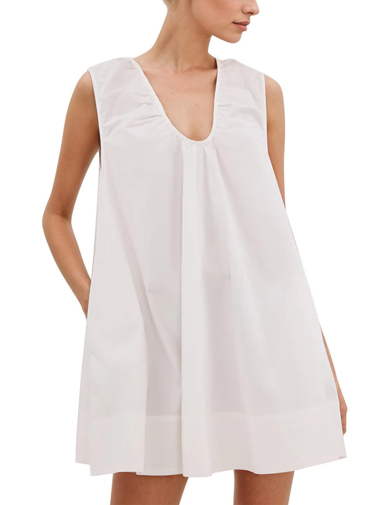 Damen Lässiges Sommerkleid mit Rüschen-Ausschnitt WW