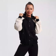 Damen sportlicher Fleece-Jogginganzug mit modischem Reißverschluss WW