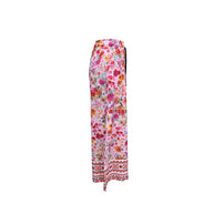 Damen Weite Blumenhose mit elastischem Bund und praktischen Taschen WW