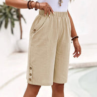 Damen Sommerliche Leinen Shorts WW