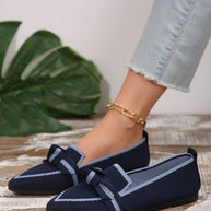 Damen Slip-On Mokassins mit elegantem Knoten-Detail WW