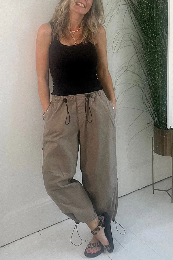 Damen lässige Bundfaltenhose aus atmungsaktivem Material WW