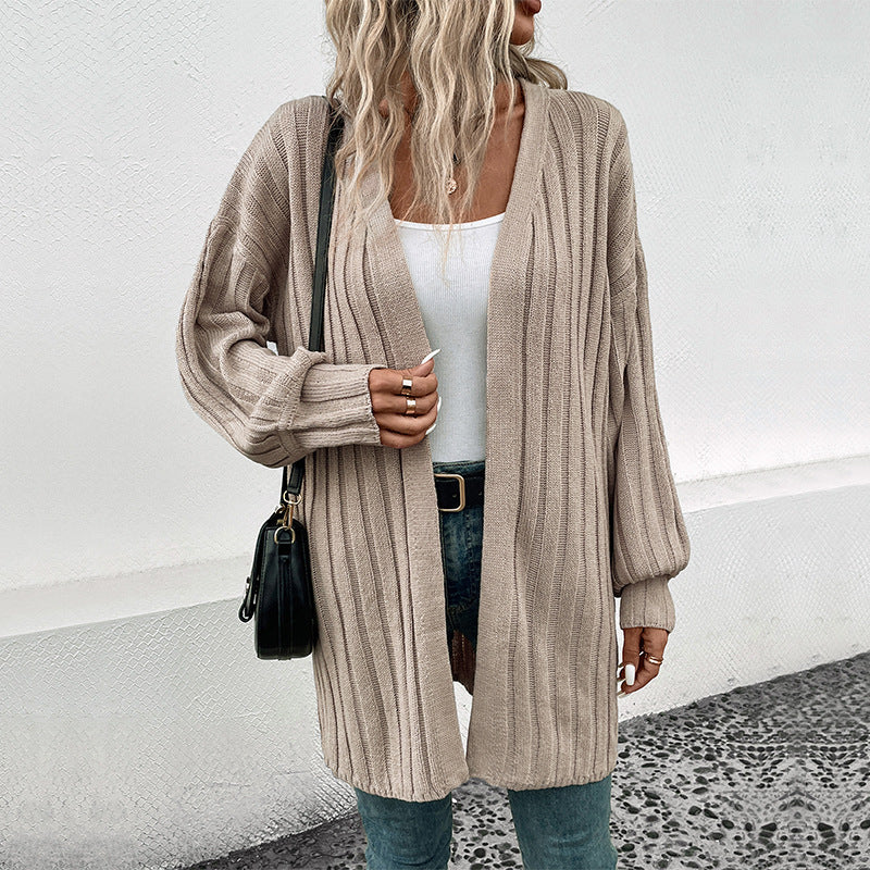 Damen Strickjacke mit strukturiertem Rippenmuster und lässigem Schnitt WW