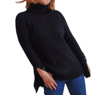 Damen Ribbed Rollkragenpullover mit elegantem Schnitt WW