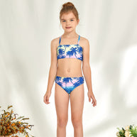 Mädchen Bikini-Set mit modischem Crop-Oberteil und hoch geschnittenen Shorts WW