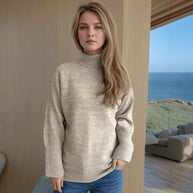 Damen Rollkragenpullover mit strukturiertem Design und Glitzerakzenten WW