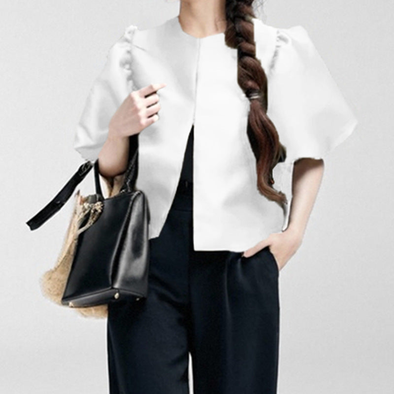 Damen Bluse mit voluminösen Puffärmeln und modernem Design WW