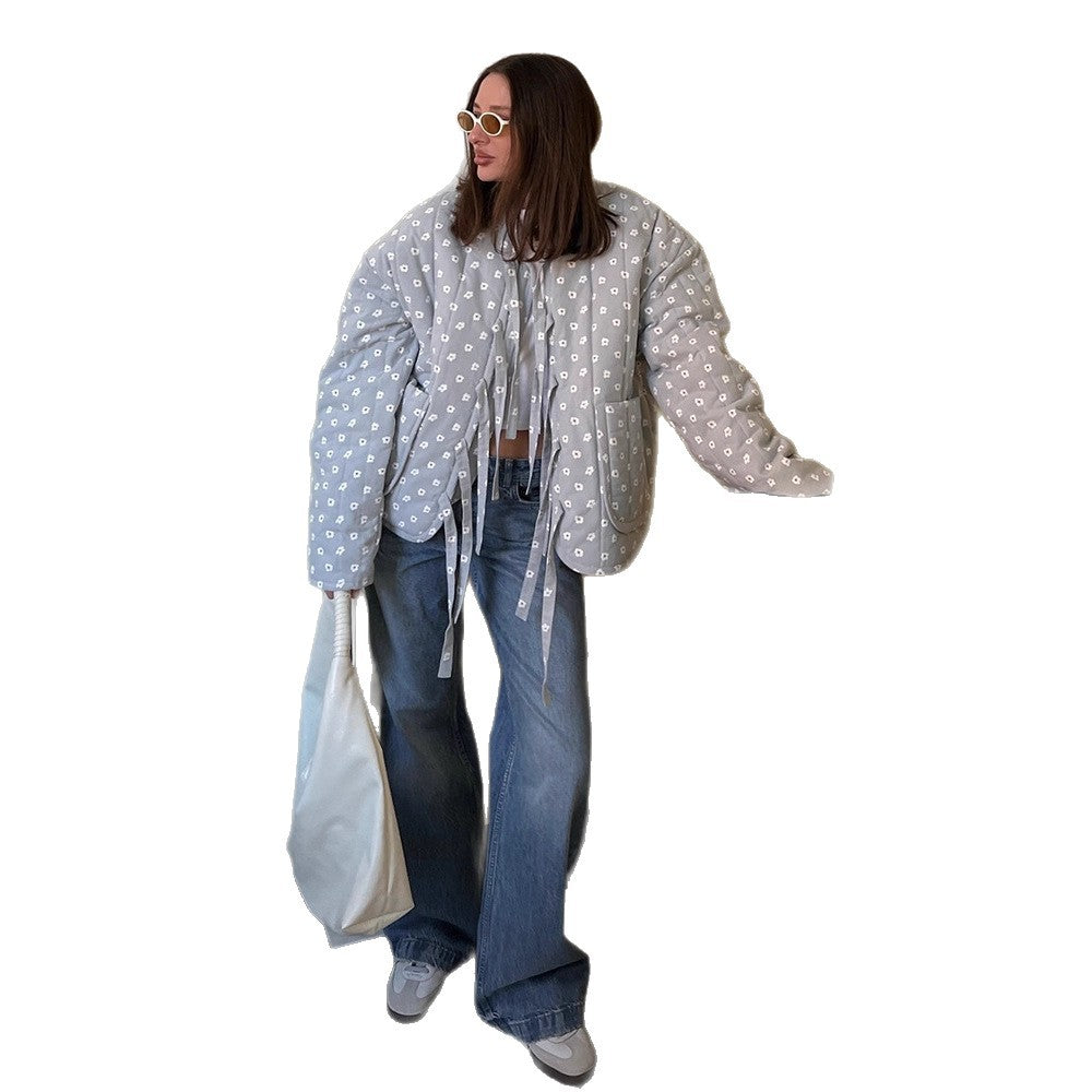 Damen Steppjacke mit großflächigen Punkten und lockerer Passform WW