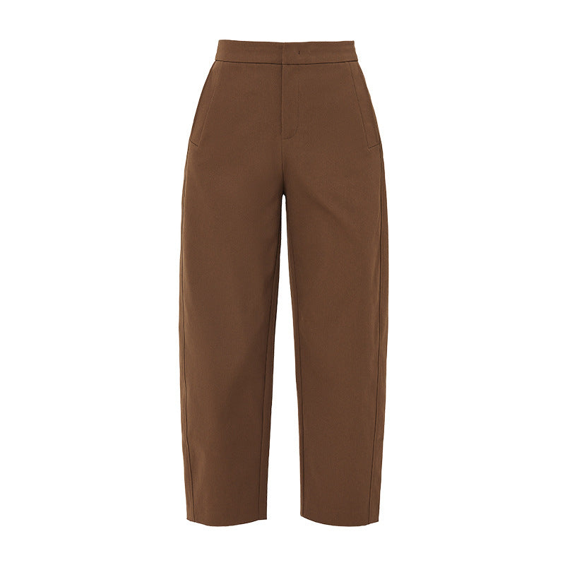 Damen Weite, elegante Hose mit hohem Bund und femininer Silhouette WW