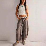 Damen Bequeme und lässige Jeans mit weitem Schnitt WW