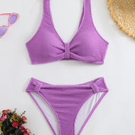 Damen Bikini mit strukturiertem Oberteil und hoher Taille WW