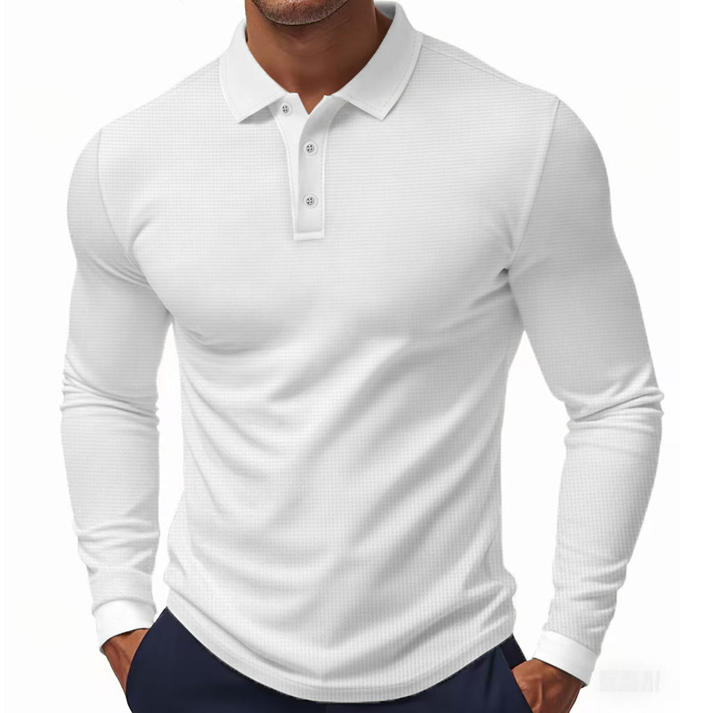 Herren Langarm Poloshirt mit strukturierter Oberfläche und modischen Akzenten WW