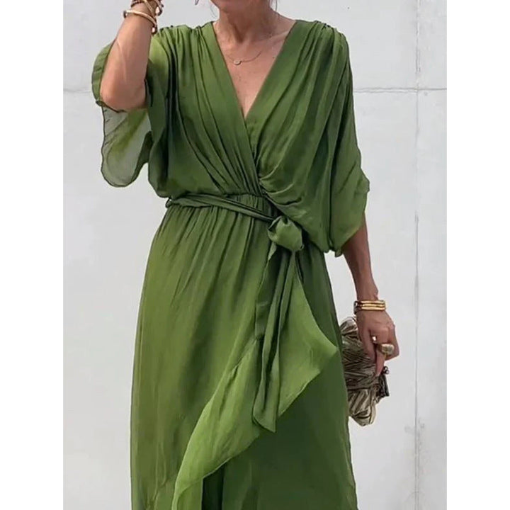 W&W Mode | Schnürung Batwing Ärmel Unregelmäßiges Kleid