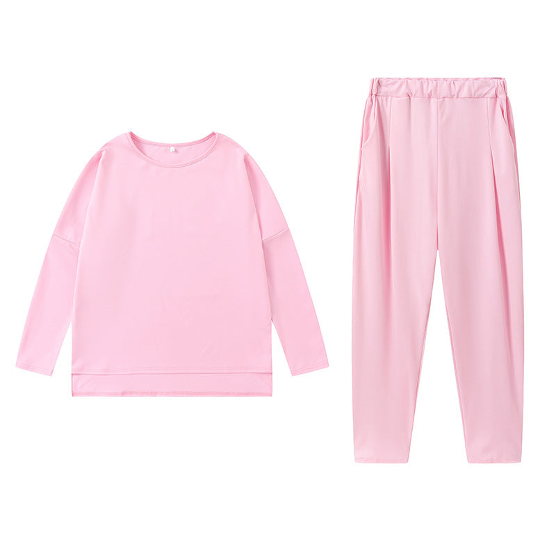 Damen Sportliches Sweat-Outfit mit elastischem Bund und geräumigen Taschen WW