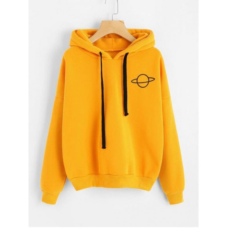 Damen Bequemer Kapuzenpullover mit planetarischem Motiv WW