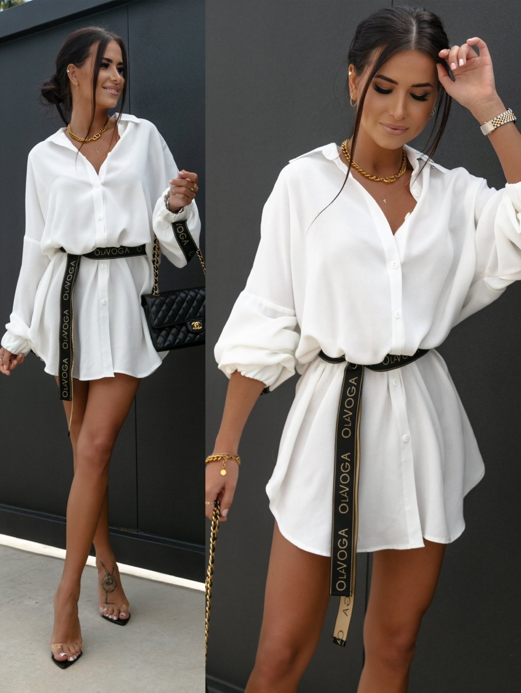 Damen Hemdkleid mit lässigem Schnitt und eleganter Taillierung W&W Mode