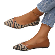 Damen Ballerinas mit spitzem Zehenbereich und modischem Tiermuster WW