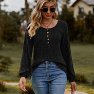 Damen Strickoberteil mit Knopfdetails und lässigem Schnitt WW